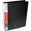 Папка пласт. А4 4 кольца, карман, черная 1208-01-A