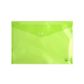 Папка-конверт пласт. А4 на кноп. прозр. зеленая 1402-25-а 180мкм