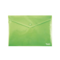 Папка-конверт пласт. А4 на кноп. непрозр. зеленая 1412-25-а 180мкм
