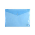Папка-конверт пласт. А4 на кноп. прозр. синяя 1402-22-а 180мкм