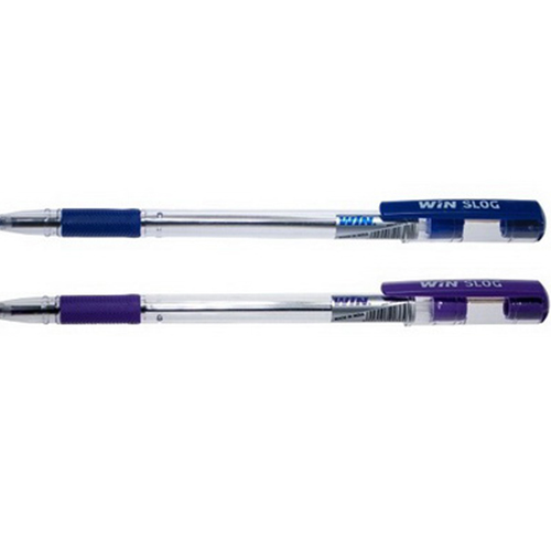 Купить Ручка масляная (0,7) синяя с гриппом прозрачная SLOG 15001021 по низким ценам