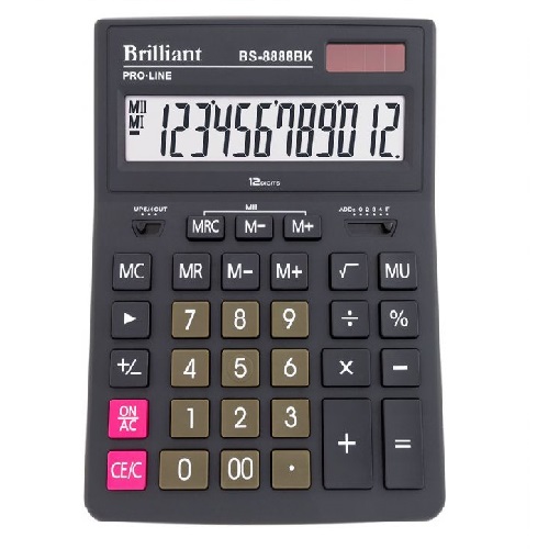 Купить Калькулятор 12 разр. бухгалтерский BS-8888BK (155 x205x35)  по низким ценам