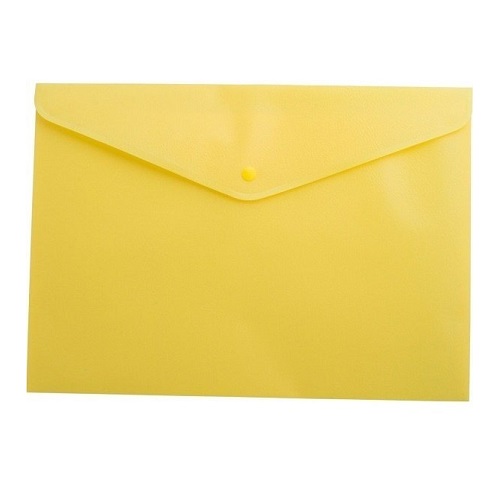 Купить Папка-конверт пласт. А5 на кноп, непрозр, желт. BM.3935-08 по низким ценам